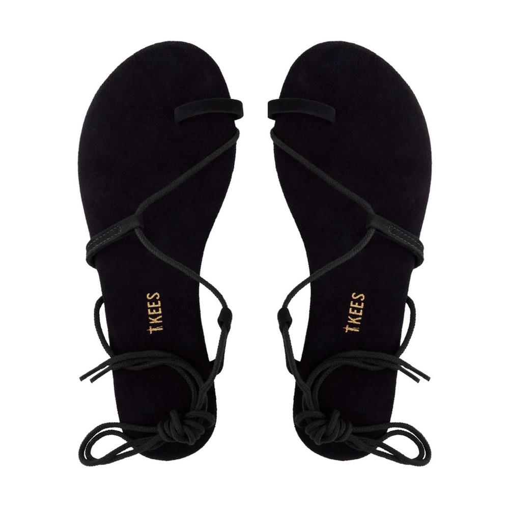 Tkees jo black suede lace up sandals